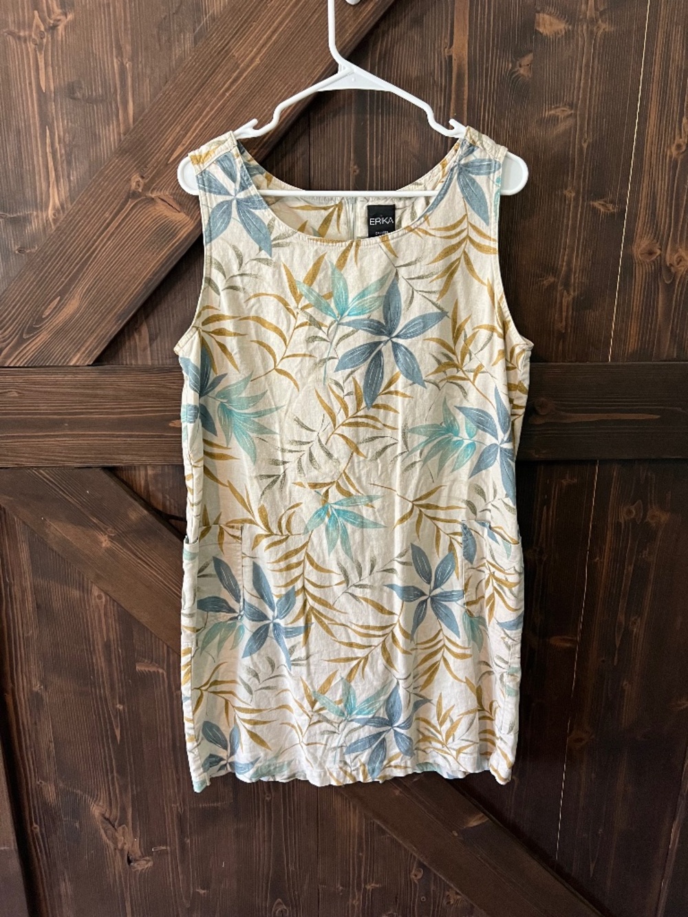 Erika Floral Linen Blend Dress — XL